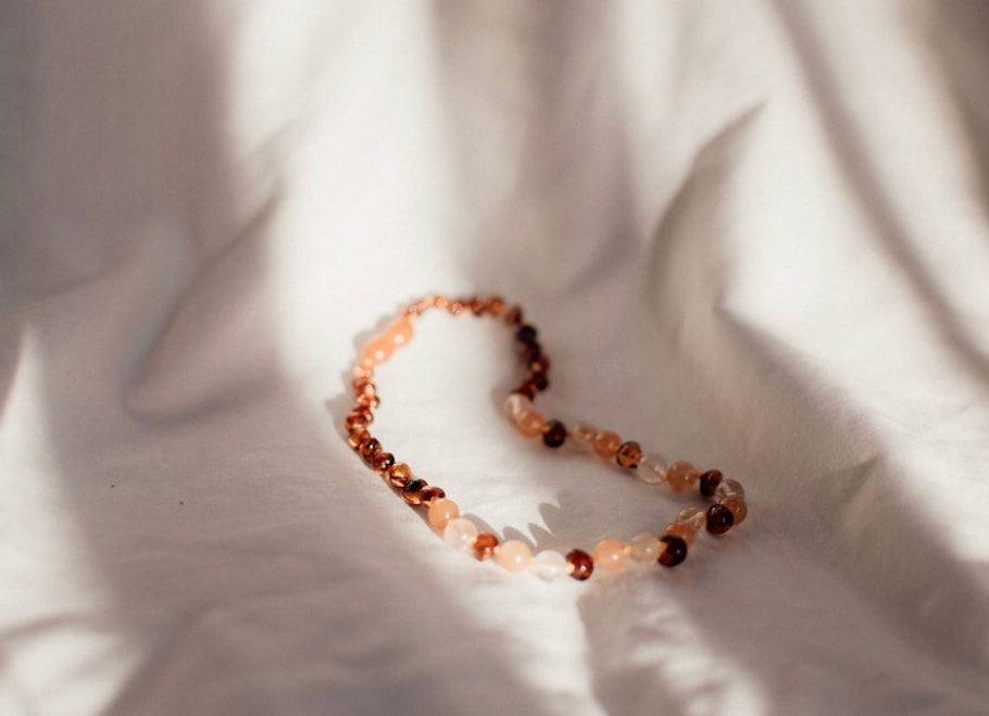Amber Quartz and Aventurine Necklace