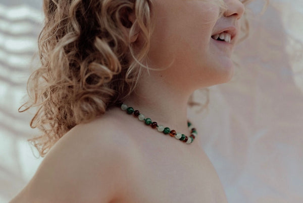Amber and Jade Necklace