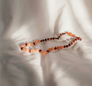 Amber Aventurine and Coral Necklace