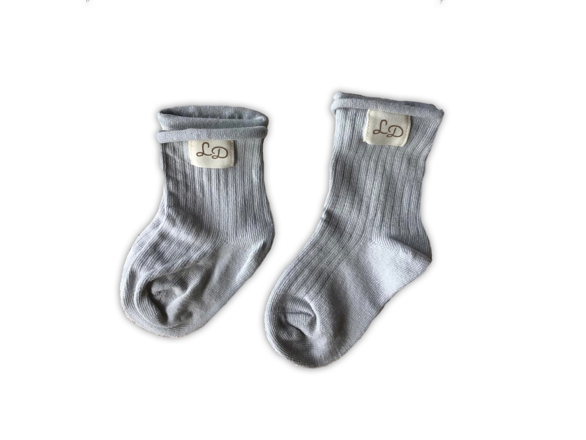 Organic Cotton Socks in Soft Blue