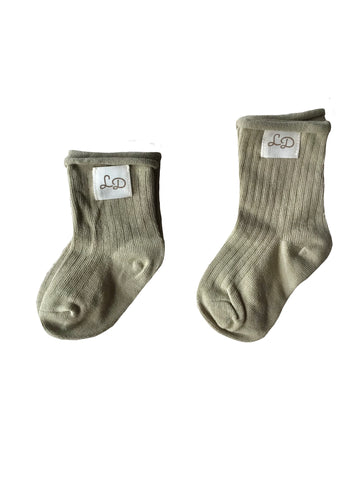 Organic Cotton Socks in Olive